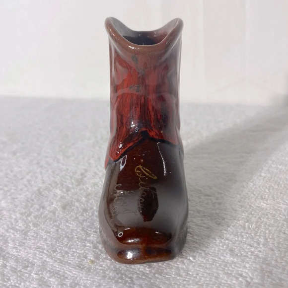 Vintage Brown Red Pottery Mini Boot Calgary Alta - Picture 7 of 11
